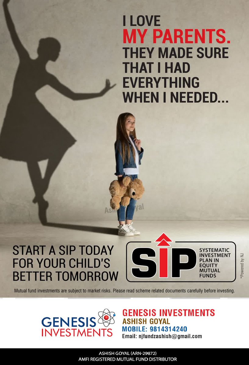 GENEINVEST's tweet photo. Start a SIP today for your child's better tomorrow.
....
#njmutualfunds
#systematicwithdrawlplan
#investagain
#StartInvestingNow
#investinmutualfunds
#equityandexcellence
#startyoursip
#earlyeducation
#TopUpSip
#startyoursip
#FinancialFreedom
#financialadvisor
#genesisinvestments https://t.co/nfuLOVfdAI