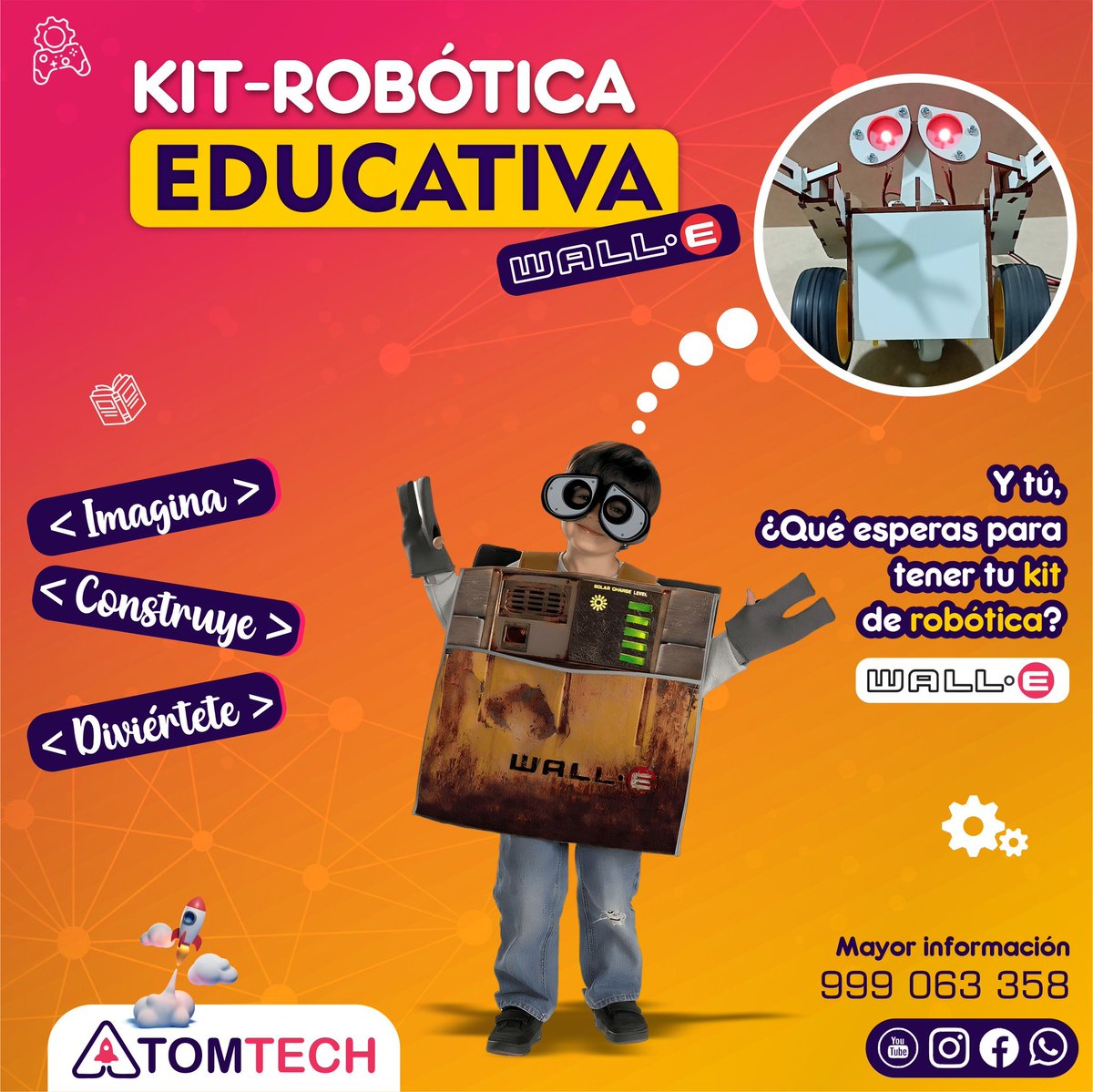 kennermori19's tweet image. 🚀🤩 ⚡️𝗗𝗜𝗦𝗣𝗢𝗡𝗜𝗕𝗟𝗘 - 𝗞𝗜𝗧 𝗗𝗘 𝗥𝗢𝗕𝗢́𝗧𝗜𝗖𝗔 𝗪𝗔𝗟𝗟-𝗘 ⚡️🤖😍
#Huánuco
📣Ya se encuentra 𝗱𝗶𝘀𝗽𝗼𝗻𝗶𝗯𝗹𝗲 nuestro Kit de Robótica - Wall-E Atom y Realidad Aumentada 😲. Diviértete, aprende y edúcate. ✈️ Envíos a nivel nacional. #Atomtech
