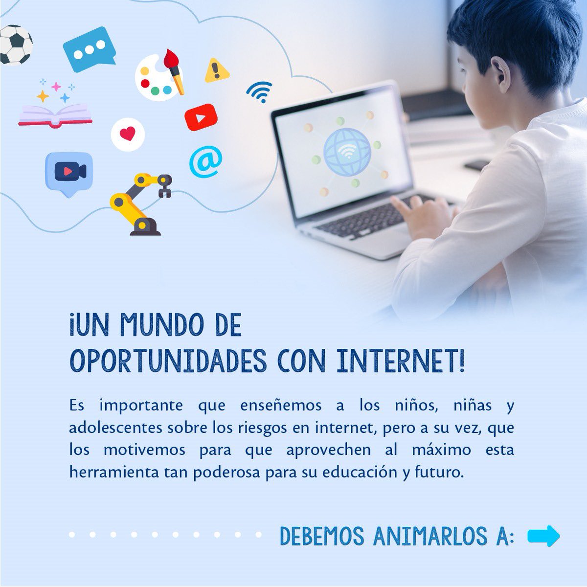 carmenbeatriuz's tweet photo. Internet es una herramienta muy beneficiosa si se la utiliza de manera responsable y segura📱💯
Te mostramos algunos ejemplos ✅ para que los niños/as y adolescentes puedan crear, divertirse y aprender a través de la tecnología‼️🌐
#ConectateSeguroTigoPy https://t.co/VtpgAEPgxA