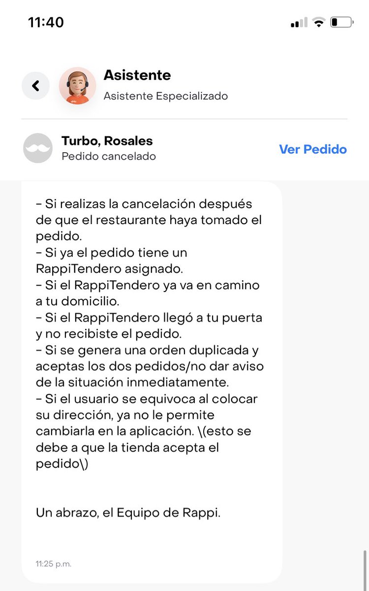 CesmelA's tweet photo. Esto es mucha Perla @RappiColombia . Una cancelación. Que nunca se dejó hacer en app. Un cambio de dirección que nunca se permitió en app. Un producto que nunca fue entregado. No quiero abrazos quiero mi dinero. https://t.co/OIxVlspEKc