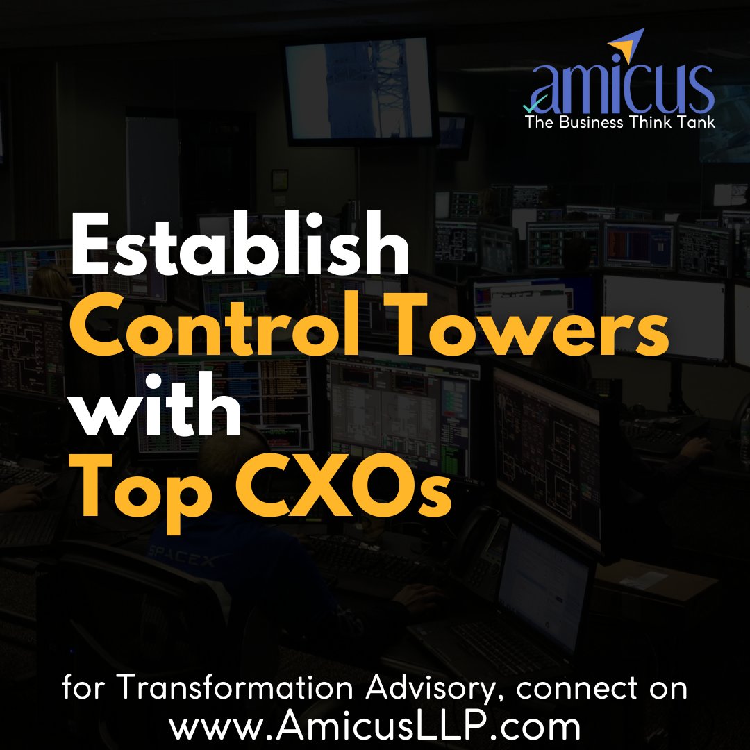 Amicusllp's tweet photo. Establish Control Towers with Top CXOs, Transformation Advisory!!!
#ControlTowers #TransformationAdvisory
#Amicusgrowthadvisor https://t.co/jYpAOM7vEn