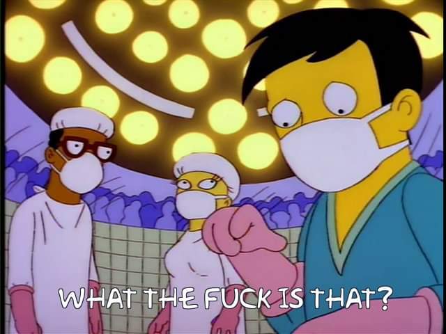 fourfingerpod's tweet photo. Simpsons scenes but with swear words. Go. https://t.co/maZNKyIdM6
