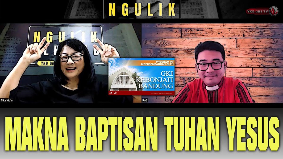 Ngulik Alkitab eps. #165 “Makna Baptisan Tuhan Yesus”
Hari ini, Selasa, 20 Desember 2022
Pukul 20.00 WIB
Di Channel Bible Study youtu.be/yqDK3gb_vM0

Narasumber: Pdt. Roy Alexander Surjanegara
Host: Pdt. Mestika Hulu

#NgulikAlkitab #BabtisanPertobatan #MaknaBabtisan
