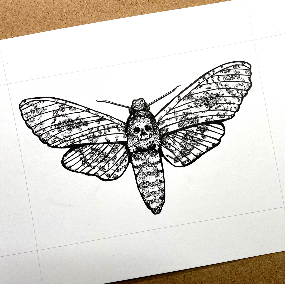 pinkpolish's tweet photo. Hawkmoth. Can't any season be spooky season? This cutie better head to Splash Gallery this week or it may never leave. π #ink #Inkdrawing #stippling #deathmoth #deathfacemoth #deathheadmoth #penandink #illustration #drawing #sketch #moth #blackandwhite #hawkmoth https://t.co/F9xBu9dAIX