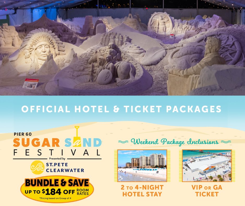 Bundle and save! Lock in your hotel stay + your ticket now to save big! Pier 60 Sugar Sand Festival Hotel and Ticket Packages start as low as $205! These discounted hotel rates won't last long!

BOOK NOW by visiting fuseexperiences.com/events/pier-60…! 🎁🌴☀️