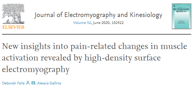 🚨 Journal of Electromyography and Kinesiology 🚨

🔦 Most Cited Article  🔦

👇👇👇
New insights into pain-related changes in muscle activation revealed by high-density surface electromyography.

<a href="/Deb_Falla/">Deborah Falla</a> 

doi.org/10.1016/j.jele…