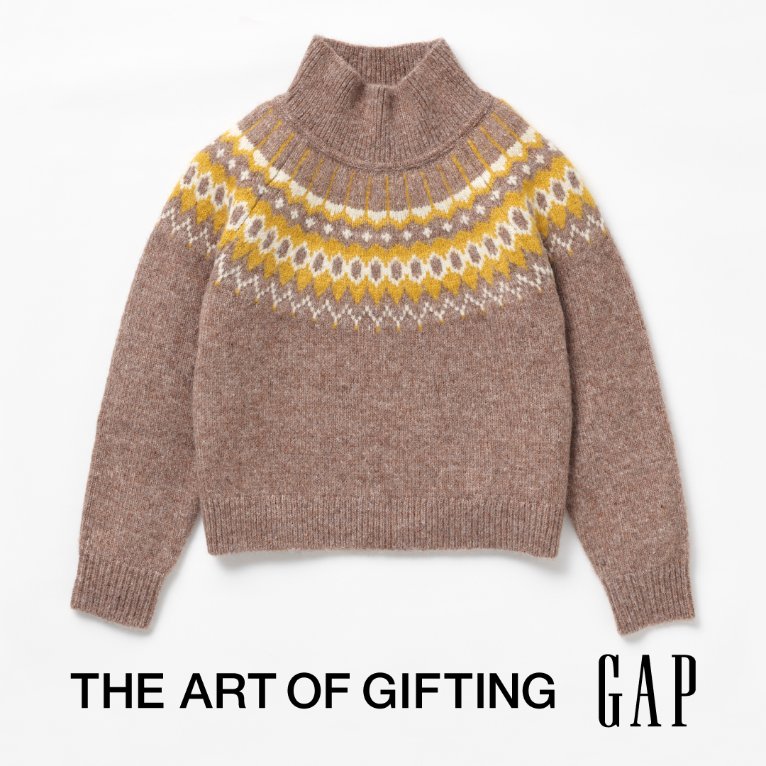 Gap_JP's tweet photo. 一気にホリデーシーズンの気分になれるフェアアイルセーター。袖を通すだけで温かい気持ちになる冬の定番アイテムはギフトにもピッタリ🎁もちろん、自分にも❤
#theartofgifting #gap #gift #holiday #christmas #ギフト #プレゼント #クリスマス

https://t.co/UJO0L8CScR https://t.co/nVCfd6lyYc
