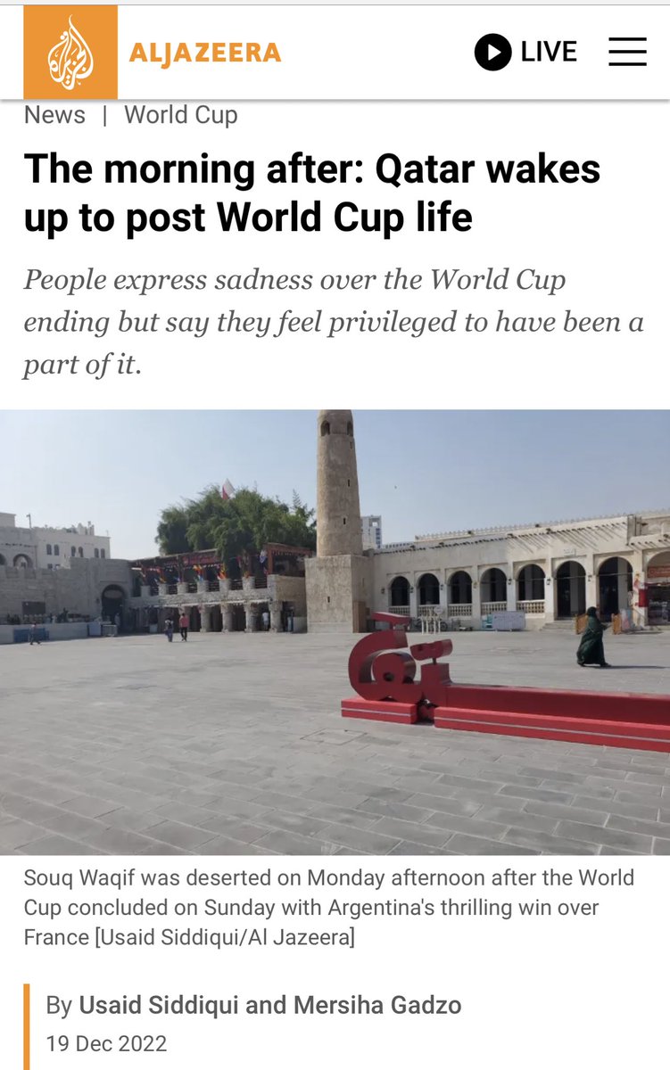 fmarmole's tweet photo. Post @FIFAWorldCup life in Qatar:
“Meeting & interacting with international fans was a highlight...”
“…it’s important to get to know people from other nationalities & cultures”
“I hope Qatar continues to…bridge our communities with the rest of the world”
https://t.co/6zyMOUy1Tu https://t.co/MUVy3sGVFy