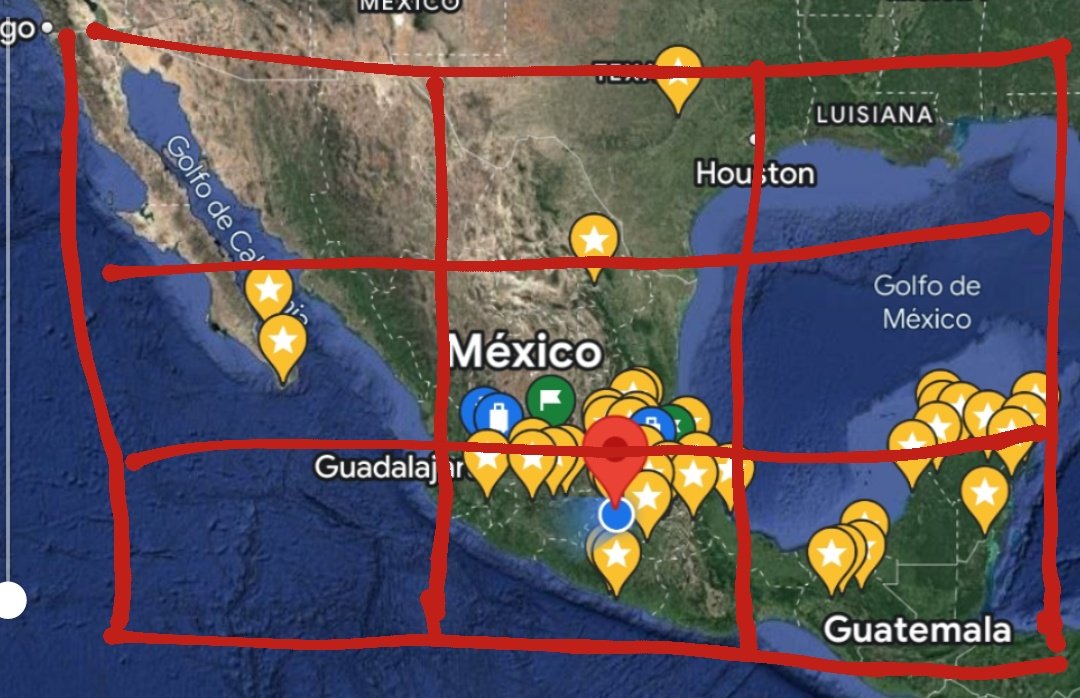Tolouscar's tweet photo. @PaulNu5 Basándome en este dibujito, la península de Yucatán sería "Sureste". Monterrey no llegaría a ser norte, sino "Centro". Digo... https://t.co/GZUvxhkulk