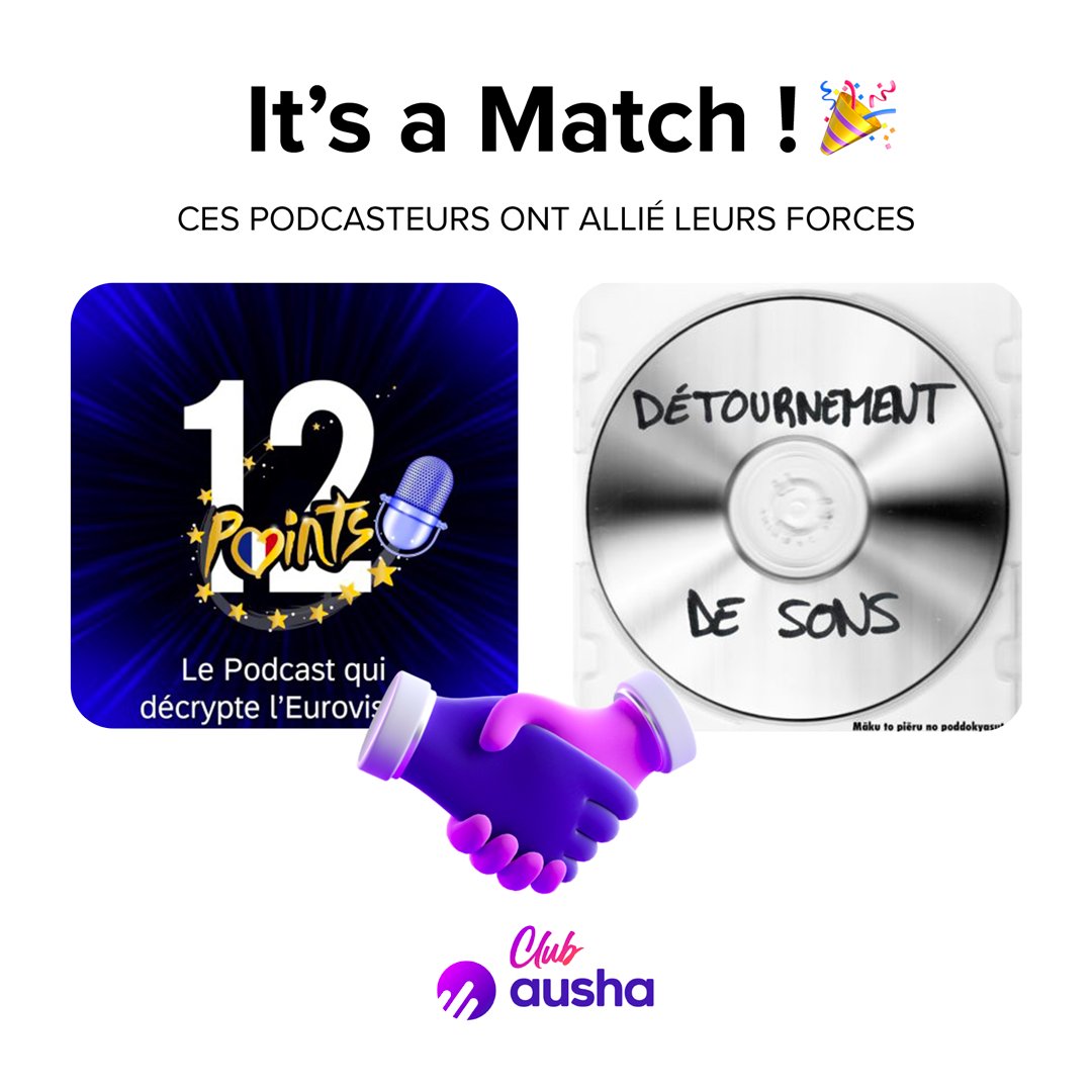 Ausha_FR's tweet photo. La Matching Room c'est aussi et surtout de belles histoires 💘
Aujourd'hui on voulait mettre à l'honneur le cross-over du podcast Détournement de sons et @12Points1🎙
Pour tester la Matching Room → https://t.co/OPMY5M3dNQ
#podcast #crosspromo https://t.co/VBRO3j3Ty8