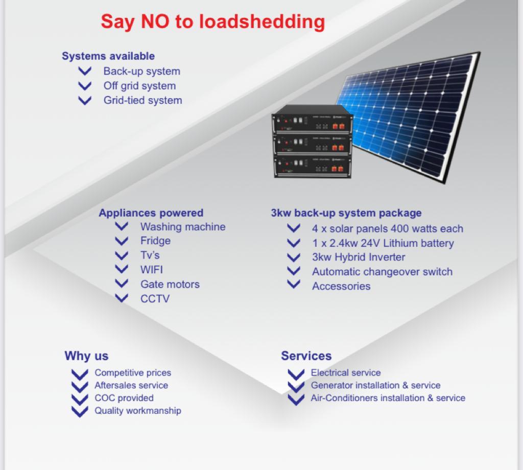 Peter41565618's tweet photo. We install solar system at an affordable price contact us for a quote 0723353703 we based in the vaal and polokwane.#GirlTalkZA https://t.co/AJ5t0oMbUE