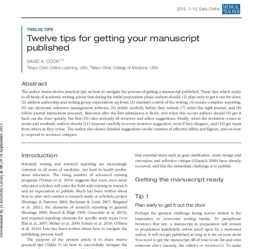DrasmaJabeen1's tweet image. Twelve tips for getting your manuscript published #Research #Researcher #Academia #AcademicTwitter