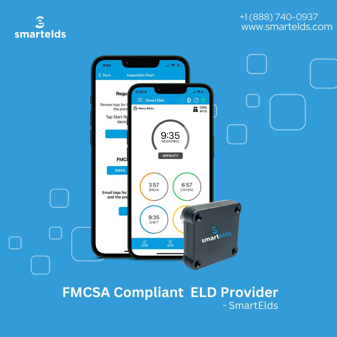 smartelds's tweet image. Choose the best solution for a hassle-free experience on the road using our easy-to-use ELD. Plug and drive with SmartElds.
Book a free trial at +1(888)740-0937 or visit us at smartelds.com

#smartelds #eldlogins #electronicloggingdevice #eldsupport #elogs #elds #eld