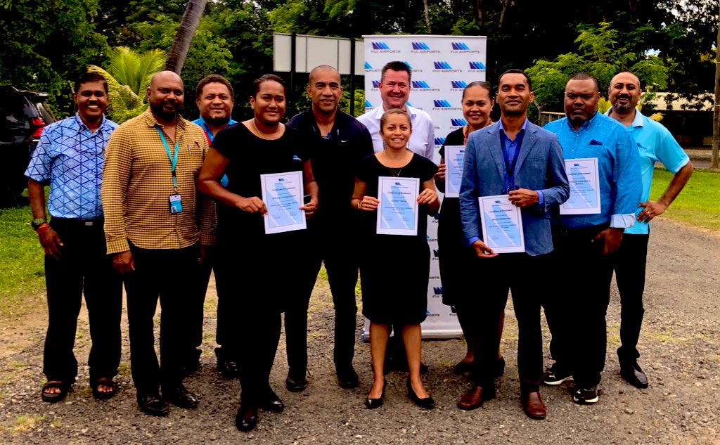 NadiAirport's tweet photo. Keeping our skies & airspace SAFE is a big responsibility & it takes a person with the right skills, aptitude & attitude! #FijiAirports has a team of dedicated air traffic managers that are keeping our skies safe 24/7 ✈️🇫🇯 ... well done #TeamATM #Batch 👌 https://t.co/daiJoGsWjr