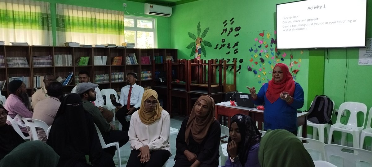 Mohamed Nimal (@nimo_25) on Twitter photo We also held a short Professional Development session for the teachers of <a href="/kudafareeschool/">Kudafaree School</a> facilitated by <a href="/MNU_fa/">Faculty of Arts, The Maldives National University</a> lecturer Ms Aaidha Hammad on Best practices of teaching.
#Gaumubinaakurun #StudyAtMNU #MNU We also held a short Professional Development session for the teachers of <a href="/kudafareeschool/">Kudafaree School</a> facilitated by <a href="/MNU_fa/">Faculty of Arts, The Maldives National University</a> lecturer Ms Aaidha Hammad on Best practices of teaching.
#Gaumubinaakurun #StudyAtMNU #MNU