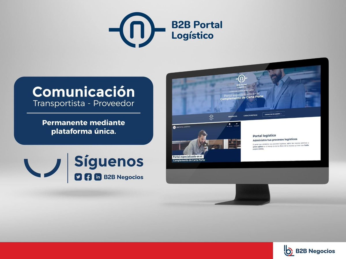 B2bnegociosNet's tweet photo. Administra tus procesos logísticos.
El portal que administra tus procesos logísticos, aplica las mejores prácticas y genera agilidad en el manejo de de los fletes de la empresa ya sean con flotilla propia o externa.

https://t.co/M8kLe4f2Es https://t.co/CEogy1JwZe