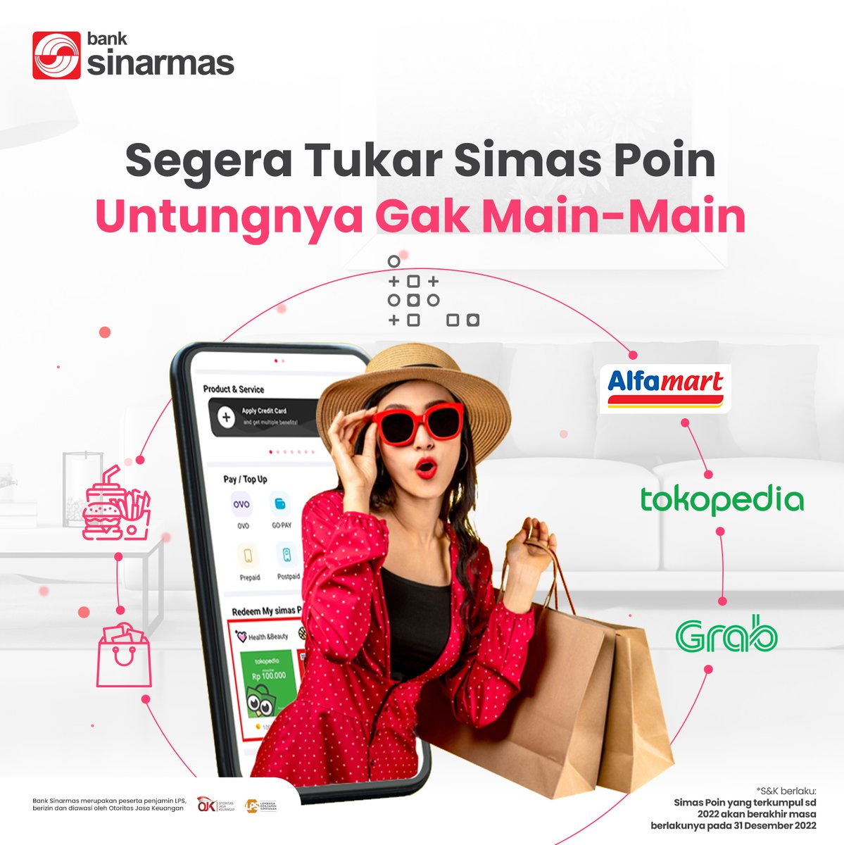 BankSinarmas's tweet photo. Gunakan Simas Poin milikmu untuk bayar tagihan atau beli e-voucher belanja agar lebih hemat.
Yuk, segera tukarkan Simas Poin sebelum 1 Januari 2023 via SimobiPlus!
Cek info selengkapnya di https://t.co/ghfwz4d80P
#BankSinarmas #Biasakansekarangluarbiasananti #SimasPoin https://t.co/Ykjr2V7KUZ