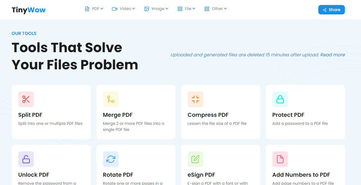 Mindset_FR's tweet image. 5. Tinywow 

Un outil tout-en-un gratuit et facile à utiliser pour vous aider à résoudre tous vos problèmes de fichiers.

Tinywow.com