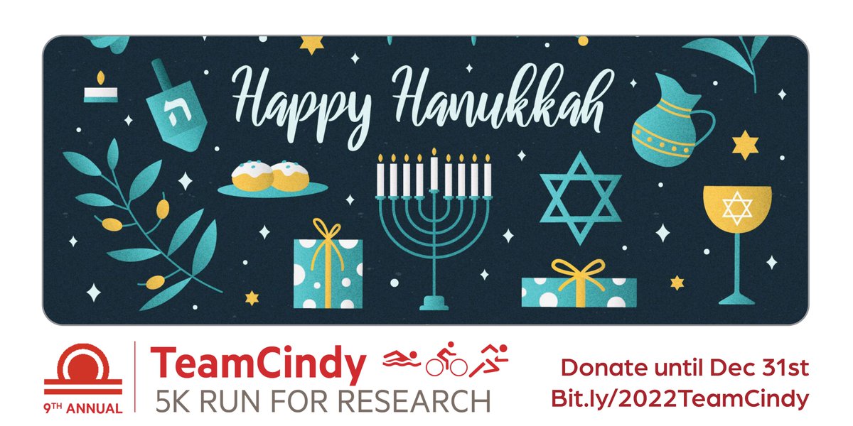 For all those who celebrate, may the light and happiness you find at #Hanukkah last throughout the year. Our event might be over, but you can still donate through Bit.ly/2022TeamCindy until Dec 31 -- let's knock it out of the park and fund additional <a href="/BAFOUND/">Brain Aneurysm Foundation</a> research grants!