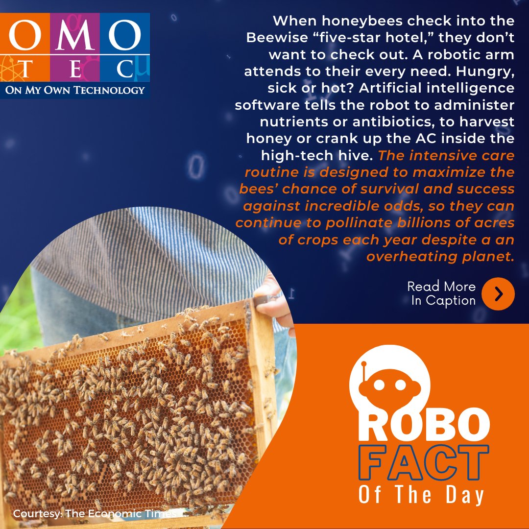 OMOTECHINDIA's tweet image. The 10-foot-tall metal-clad, multilevel structures can hold up to 10 colonies. The units can sense when pesticides have been sprayed in a neighboring field &amp;amp; battens down the hatches, sealing off the insects from potential chemical drift. 

Source: The Economic Times

#robofact