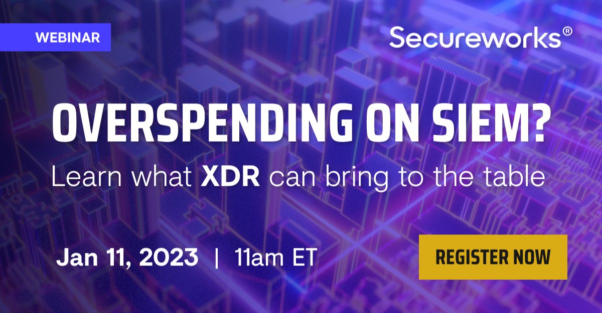 EGOTIV's tweet photo. How do you know if you’re overspending on #SIEM?
A tell-tale sign could be that your #secteam finds it difficult to keep up with the pace of #cyberthreats but has no budget for additional solutions
Learn more with Secureworks https://t.co/HLM7XoJDw3 https://t.co/3rk8Aq3nvu