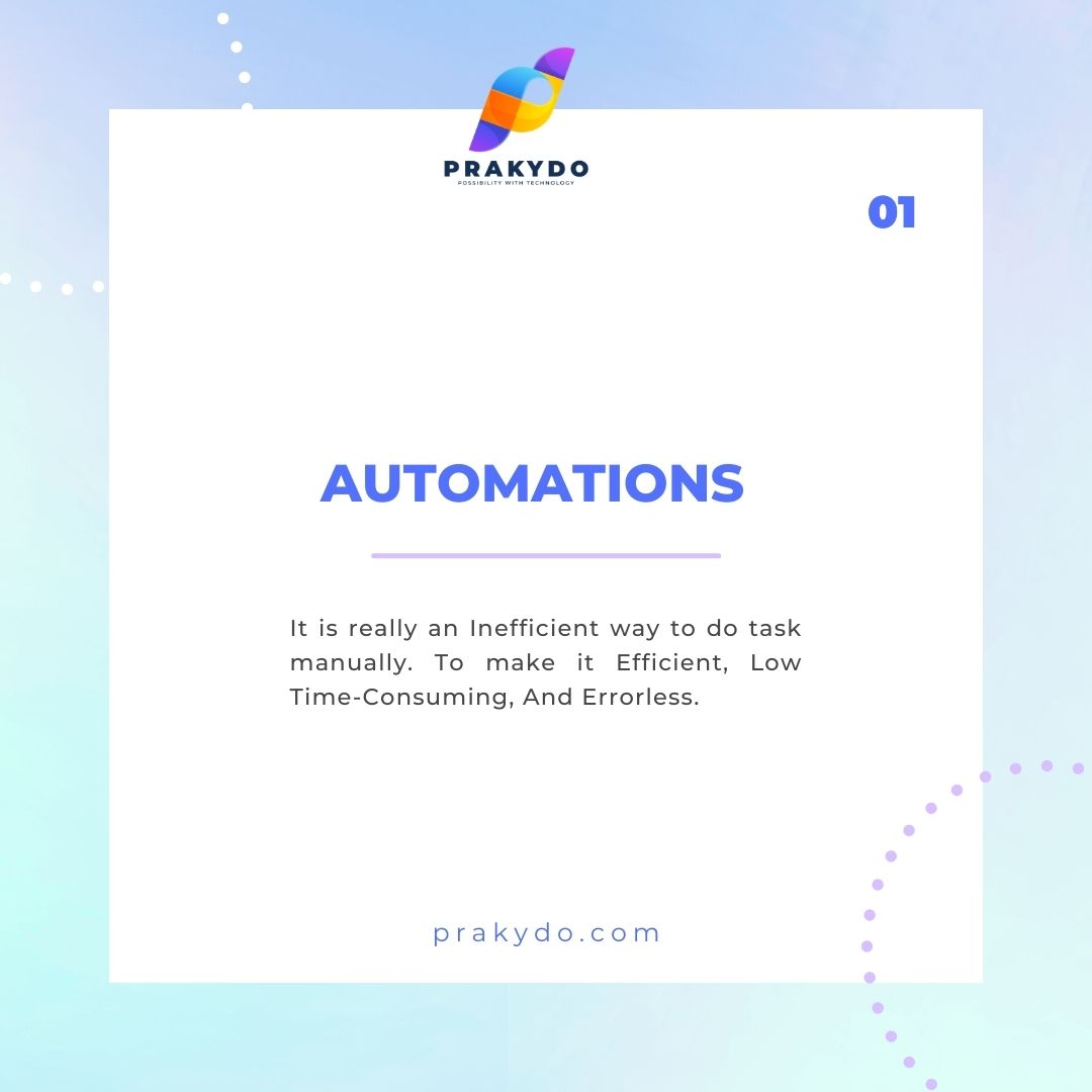 PrakyDo's tweet image. We can make automation without any errors.  We can also give faster and less time-consuming services. 

#prakydo  #errorless #lowtimeconsuming #mannuallytask #errorfree #fastsolutions #timeismoney #perfectsolutions #budgeted #newtech #efficientway #modernway #autosolve