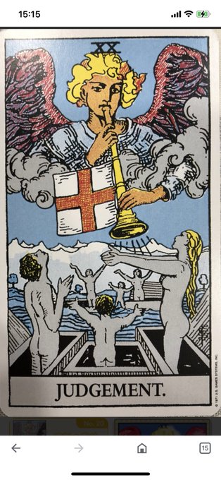 最近散歩してる時によく元カノに会う。世間話くらいはするけど、もうお互いにフラットな感じ、でも元カノが(最近よく会うよね、もしかして会いにきてくれてる?)って、ほんとにたまたまなんだけど、未練たらたらって思われたらどうしようwそんで今タロットしたら、ジャッジメント!未練たらたらだってw 