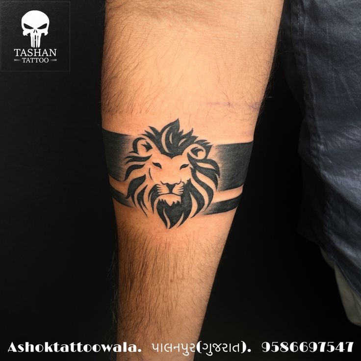 Arm Band Tattoo Men Boy Black Temporary Waterproof Wolf Tiger Lion King  Tribal | eBay