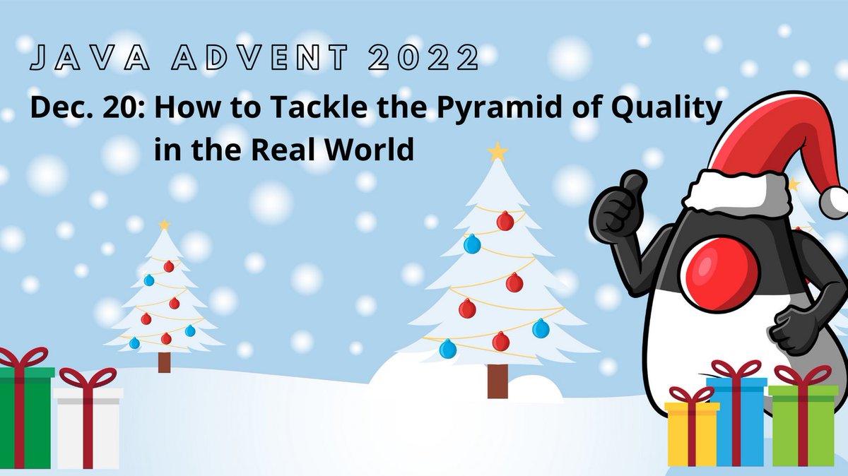 JavaAdvent's tweet image. Day 20 of #javaadvent22 brings us a deep-dive into the idea of the "Pyramid of Quality".

Check out @VladimirD_42's article "How to tackle the Pyramid of Quality in the Real World": javaadvent.com/2022/12/how-to…

#qa
#bdd
#gatling
#performance