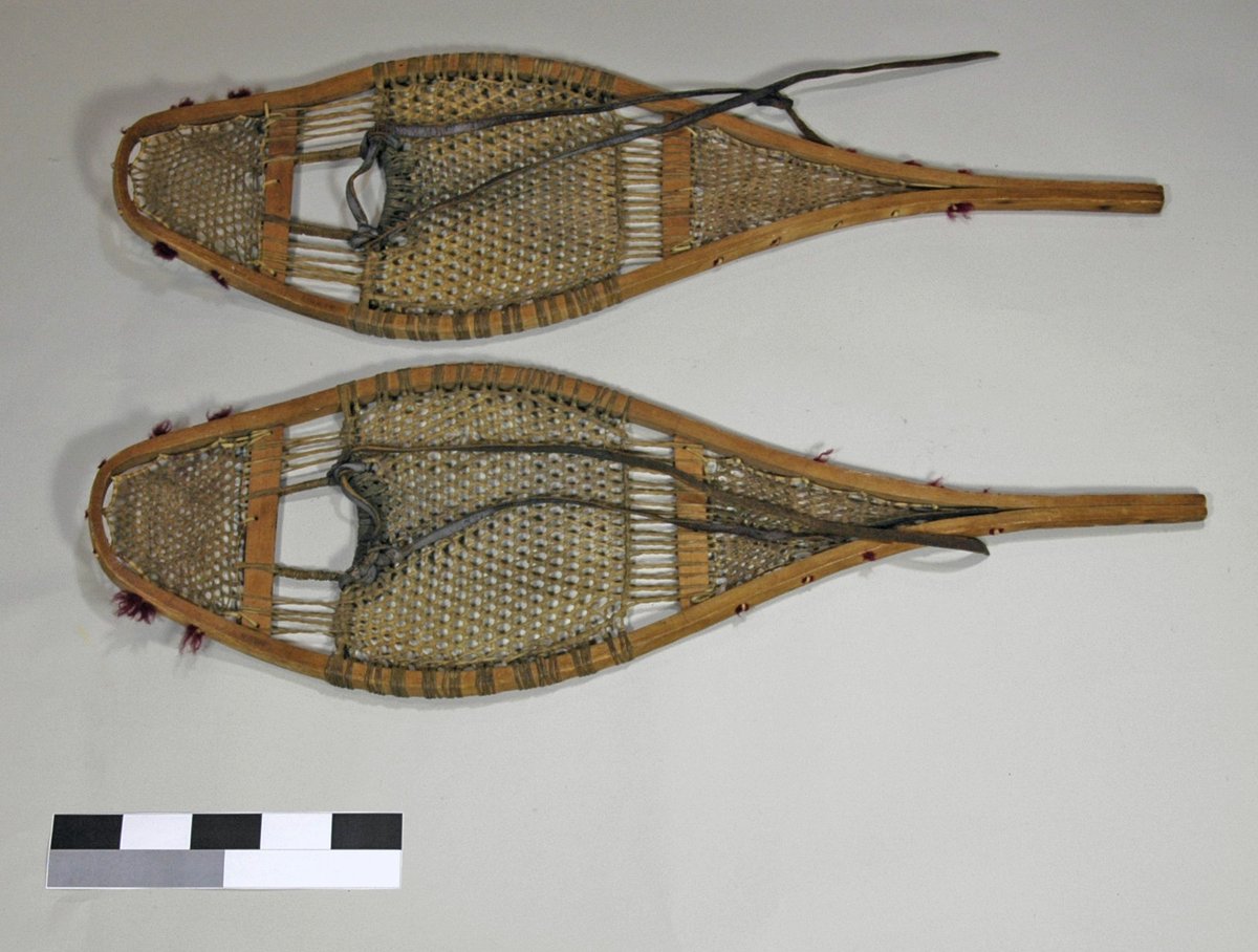 visitpama's tweet photo. Have you ever been snowshoeing? ❄️ These wood and leather snowshoes are from the 1920s, when snowshoeing had become a popular recreational sport.

#CommunityForLife #PeelRegion #VintageObjects #MuseumObjects #VintageSnowShoes  #WinterSzn #DidYouKnow https://t.co/U8hS80sMYa