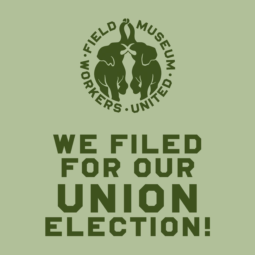 (1/2) We are writing to share a momentous announcement: Today, we—Field Museum Workers United (FMWU)—filed our petition for a union election with the National Labor Relations Board! We couldn't be prouder to have ...