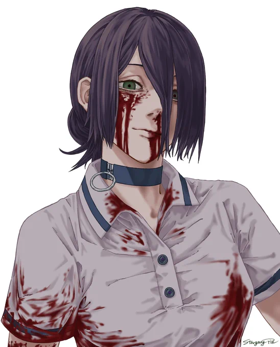 【Repost】お気に入りのレゼイラストまとめアニメ版だと髪は藍色寄りっぽい...? 