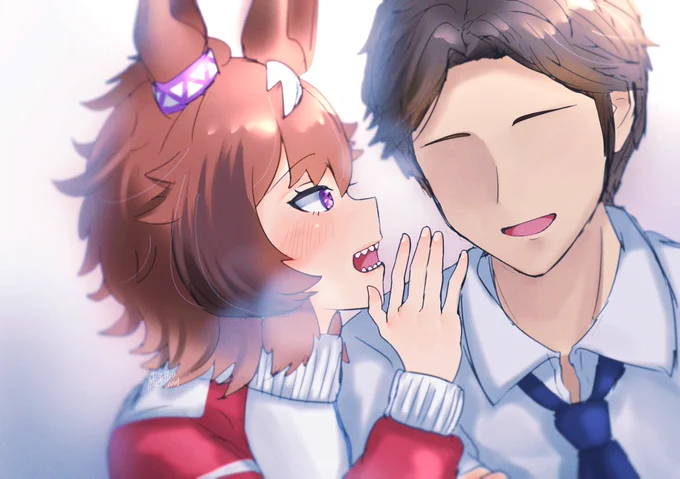 #実装するまで1日1ウインディちゃんなのだ<315日目/2022-12-28>           「           ! 」(ウマ娘プリティーダービー:シンコウウインディ/落書き/男トレウマ/トレウイン)何話してるんだろう 