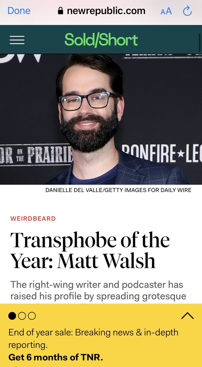 InezFeltscher's tweet photo. Congratulations to @MattWalshBlog for the honor! https://t.co/0d2Rwn31mw