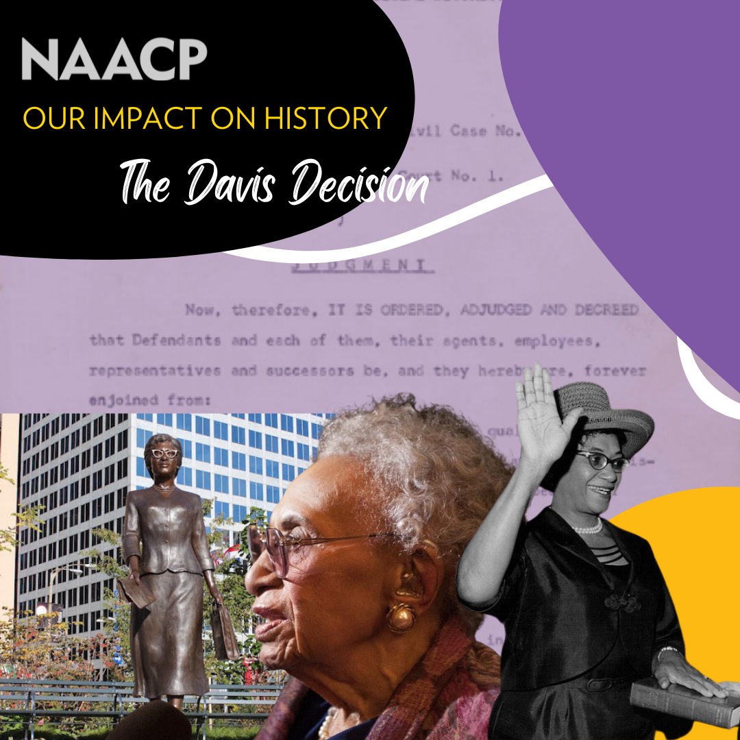On this day, in 1955, the Davis Decision came down, which permanently prohibited discriminating against qualified housing applicants based on their race. Lead attorney was Frankie Muse Fre
Thanks to en.wikipedia.org/wiki/Davis_et_… #naacp #naacpsandiego #naacpsdremembers #naacphistory