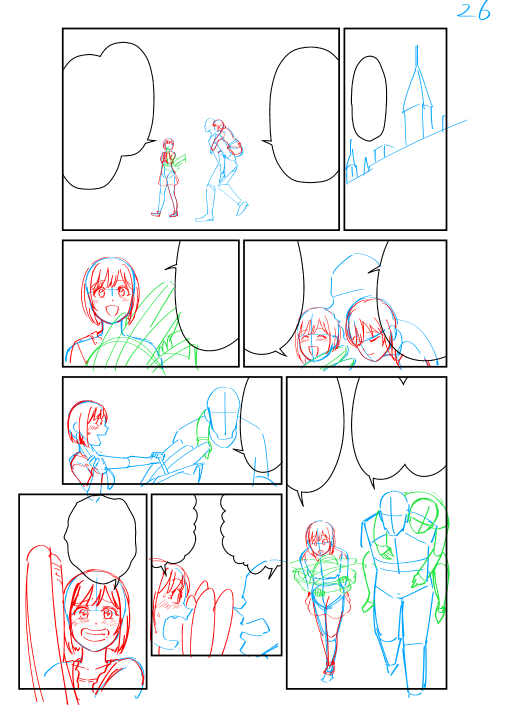 にゃんみくとちっひは下書きが必要。Pチャンは手癖で描ける。 
