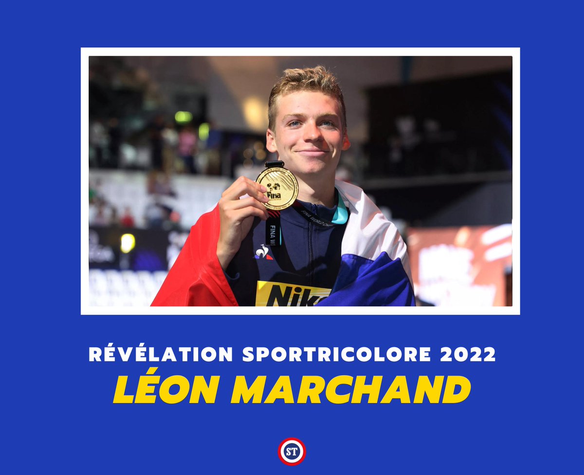 sportricolore's tweet photo. 🇫🇷 𝗥𝗘́𝗩𝗘́𝗟𝗔𝗧𝗜𝗢𝗡 𝗦𝗣𝗢𝗥𝗧𝗥𝗜𝗖𝗢𝗟𝗢𝗥𝗘 𝟮𝟬𝟮𝟮 🏆

Avec plus de 4000 votes, vous avez élu Léon Marchand révélation @sportricolore de l'année 2022 🏆

🥇 mondiale (200 m 4 nages)
🥇 mondiale (400 m 4 nages)
🥈 mondiale (200 m papillon)
⏱️ 4 records de France https://t.co/YoSg31xMU2