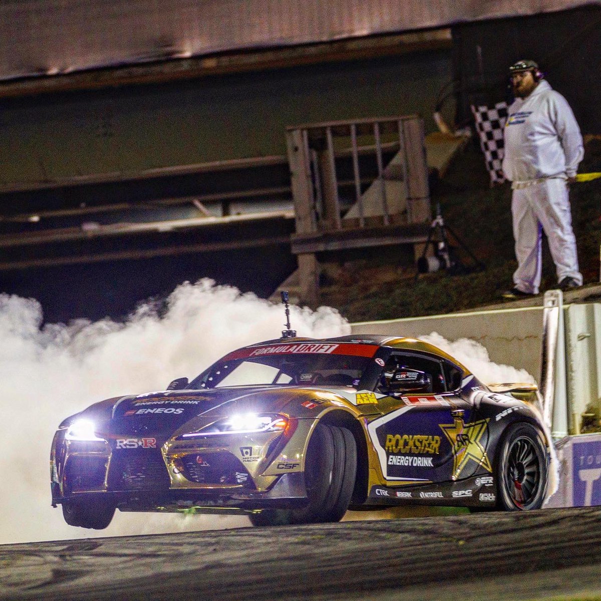 FredricAasbo's tweet photo. The Atlanta round was probably my favorite this year! We got the car setup right: The @RSRUSA and @wisefab combo, in addition to our already super grippy @NittoTire G2s, gave me a fast, yet forgiving, #Supra. It’s often hard to achieve both!

#TeamToyota #ToyotaPartner https://t.co/eIFc7SsIKr