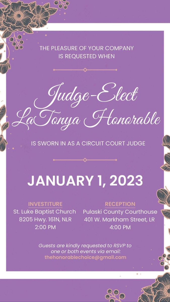 Please RSVP to one or both events at thehonorablechoice@gmail@com