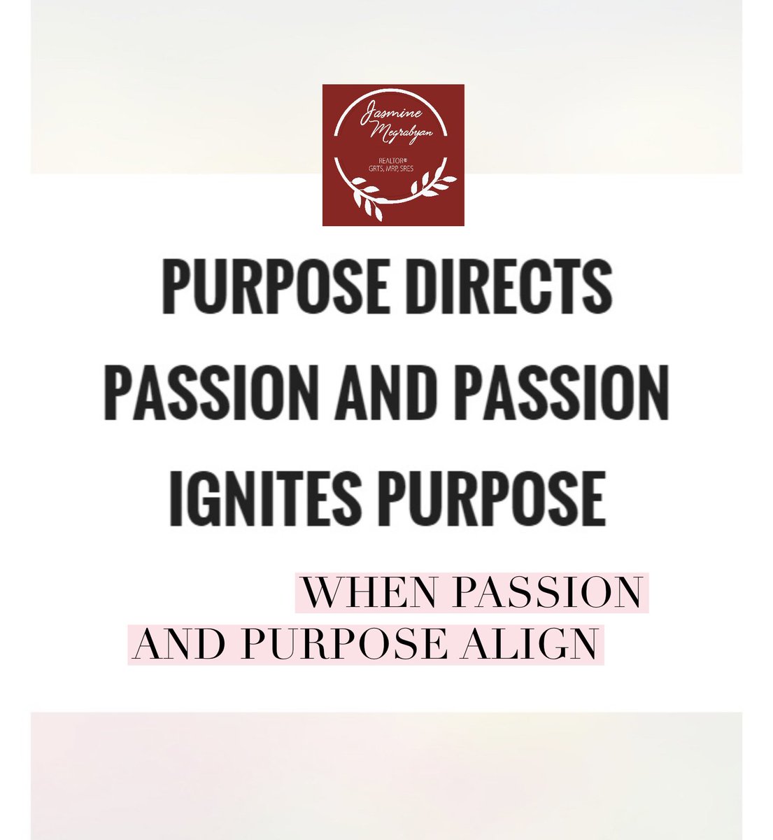 When purpose and passion align, the result is truly life changing!  #passionfuelspurpose #findyourpassion  #unleashyourpotential #kwestatesbyjasmine🏡