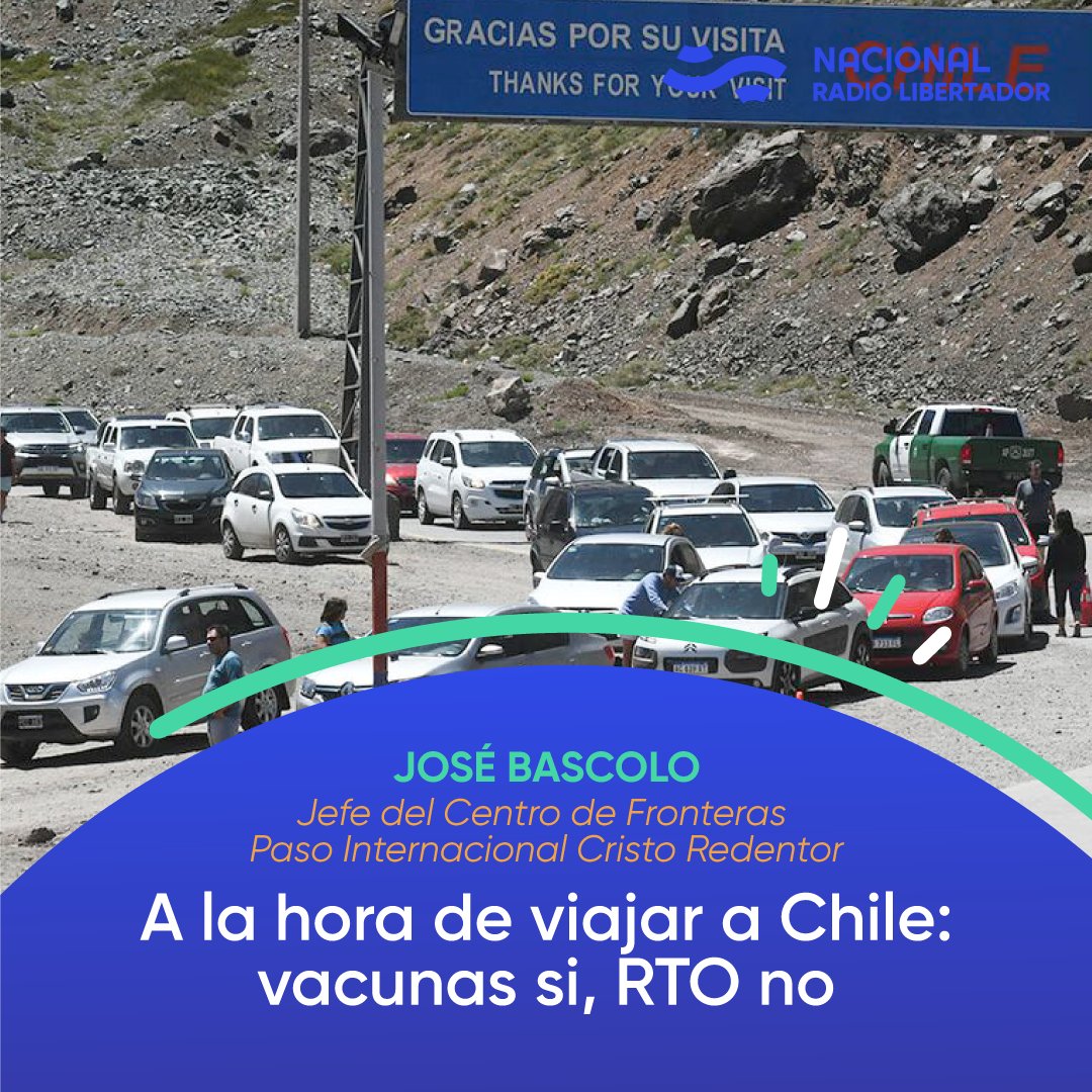 📻#MuchasGracias| A la hora de viajar a Chile: vacunas si, RTO no
José Bascolo jefe del Centro de Fronteras Paso Internacional Cristo Redentor habló sobre los requisitos para viajar a Chile 
📲radionacional.com.ar/a-la-hora-de-v…