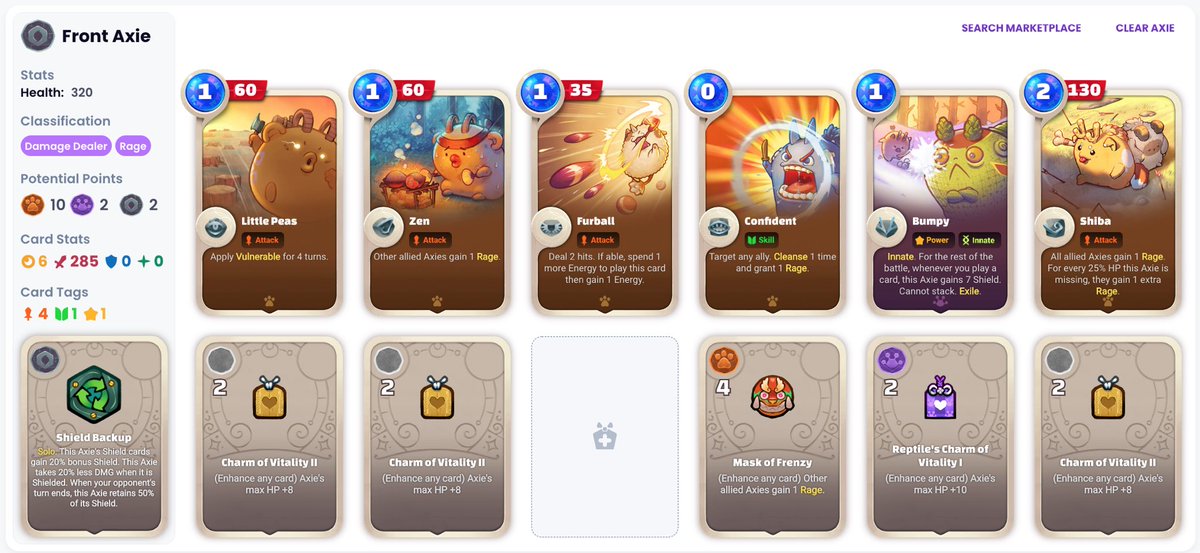 PipEJJ19's tweet photo. Rage team should be survived in SS2. 1. mask of frenzy can enhance any card 😜😜😜2. Furball + ronin will help enhance energy fragment boost. 3. Goldfish + cotton tail is mystery energy boost. See you in arena >< @AxieInfinity #BuildTheMeta and #AxieOrigins https://t.co/8NgQxL1B4E