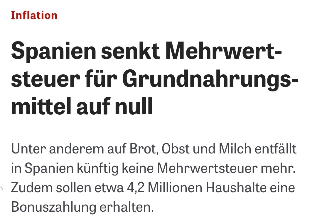 watch_union's tweet photo. Nachdem in #Spanien ab nächstem Jahr der #ÖPNV kostenlos wird, kommt jetzt der nächste Knaller von den Iberern.

Ab nächstem Jahr fällt die #MwSt auf Grundnahrungsmitteln weg.

Währenddessen erzählt der Finanzminister vom "wirtsch. Powerhouse" Europas, es sei kein Geld da. https://t.co/jlhCwgS8Df