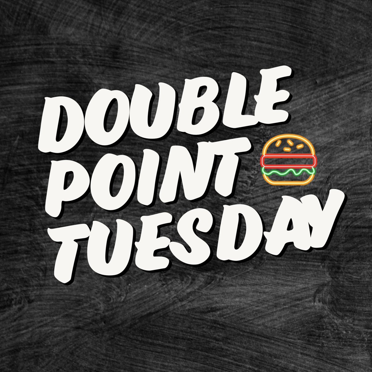 Come in for a 🍔🆃🅾🅳🅰🆈 for &amp; earn 🄳🄾🅄🄱🄻🄴 rewards points on your <a href="/bethsburgerbar/">Beth's Burger Bar</a> Loyalty Account!!

Not signed up yet?! 𝗜𝘁’𝘀 𝗲𝗮𝘀𝘆! 👇🏼
—Enter your📱# @ the counter
—Earn 2🌟 for 𝙳𝙿𝚃 
—Each visit = 1🌟
—8🌟 = F R E E burger

#bethsburgerbar 
#onegirlbeatsfiveguys