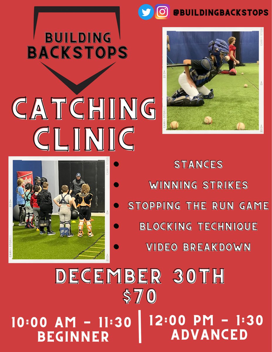 BuildBackstops's tweet photo. Great opportunity to hit the ground running heading into the new year. Come get better with us this Friday! https://t.co/cbovpgifqP
