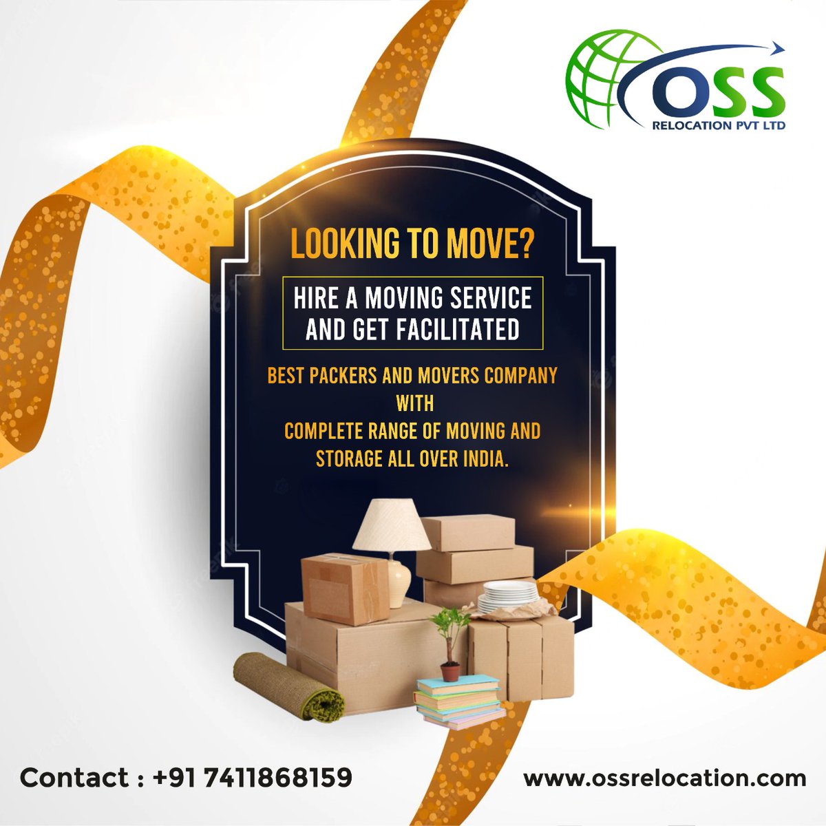 Grand Opening!!
coming soon
Moving made simple.
100% safe.
Best Packers and Movers company with complete range of moving and storage all over India.
For more details contact us:- +91 7411868159
or visit ossrelocation.com

#moverandpackers #movers #relocators