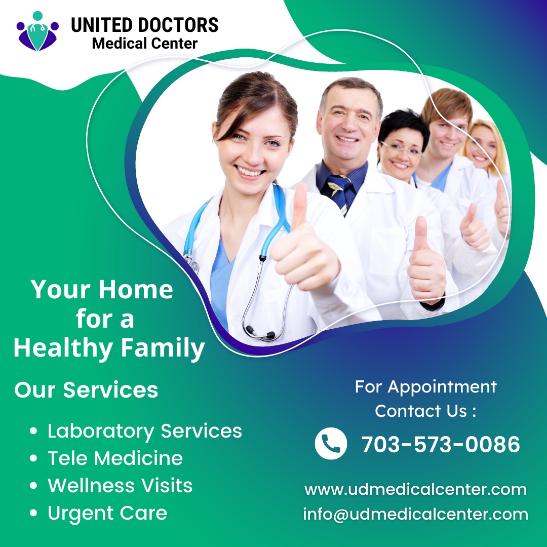 Your Home for a Healthy Family

Our Services:
● Laboratory Services
● TeleMedicine
● Wellness Visits
● Urgent Care
#uniteddoctorsmedicalcenter #laboratoryservices #laboratorytest #laboratoryprofessionals #laboratory #laboratorywork #radiologyservices #virtualcare #patientcare