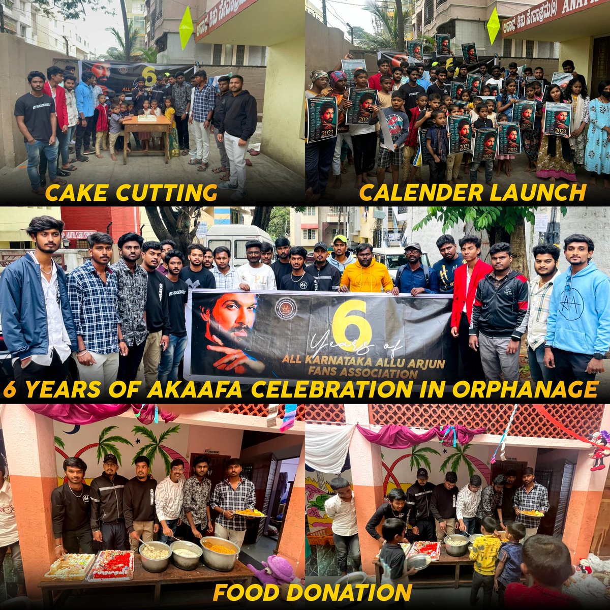 SSAAfanclub's tweet photo. Karnataka Team @Team_AKAAFA Completed 6 Successful Years, On this eve Team celebrated in Orphanage and Launched 2023 Calender ❤️

Congratulations and All the best #Team_AKAAFA ❤️❤️

#6YearsOfAKAAFA @alluarjun https://t.co/ZhvIBgGkrV
