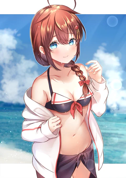 水着時雨ちゃん(冬)セットのらくがき本の表紙になります。 
