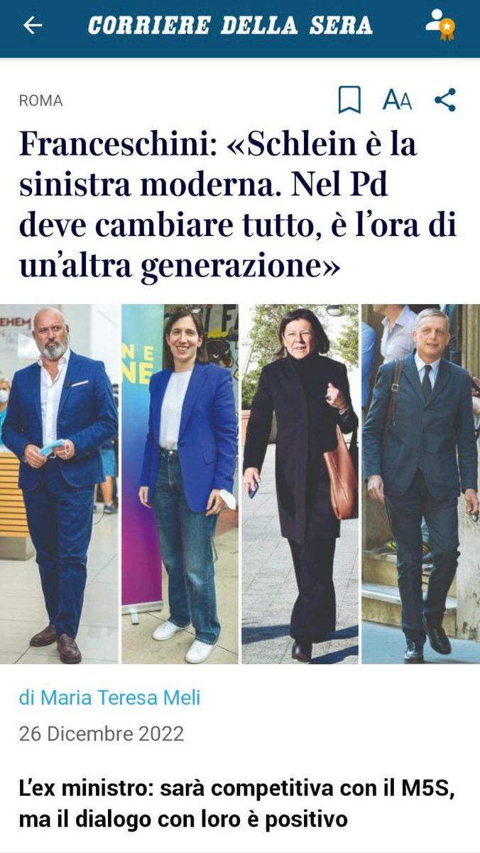 #Franceschini è un politico di razza e mi stupisco che possa dire dall’alto delle sue 7 legislature, capogruppo alla Camera, sottosegretario e ininterrottamente ministro che nel #Pd dove è stato segretario deve “cambiare tutto”.Magari iniziare a dare l’esempio facendo spazio, no?